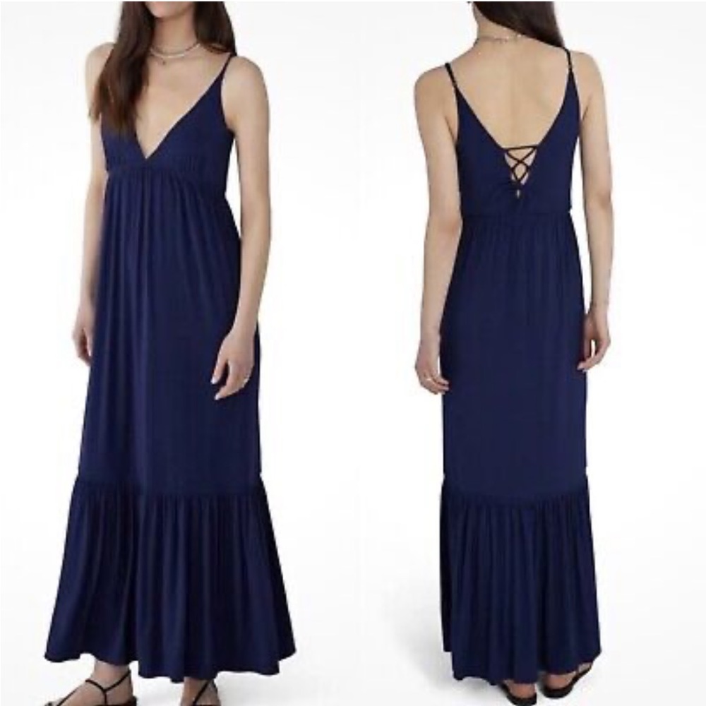 Favorite Daughter The Weekend Blue Maxi‎ Dress Womens Size Small Stretch NWOT